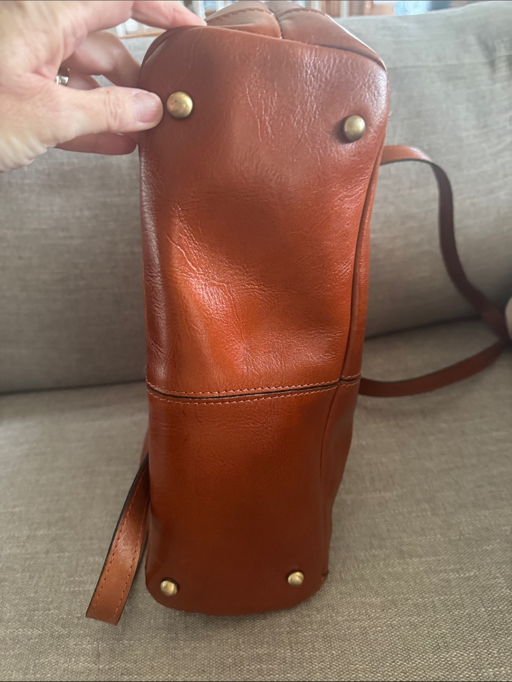 Patricia Nash Cognac Leather Tassel Tote with Medallion - Picture 9 of 9